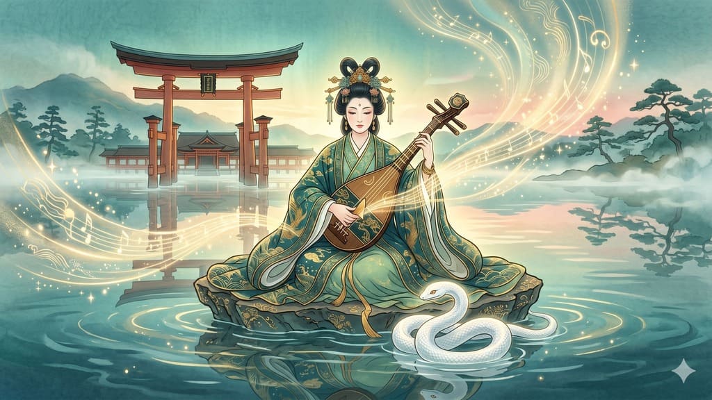 市杵島姫命（弁天様）のイメージイラスト