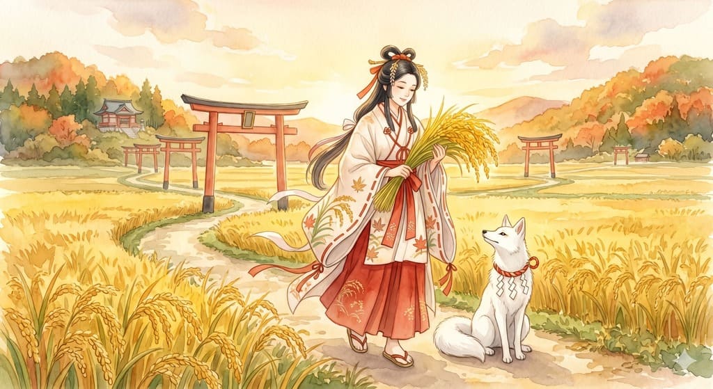 宇迦之御魂神（お稲荷様）のイメージイラスト