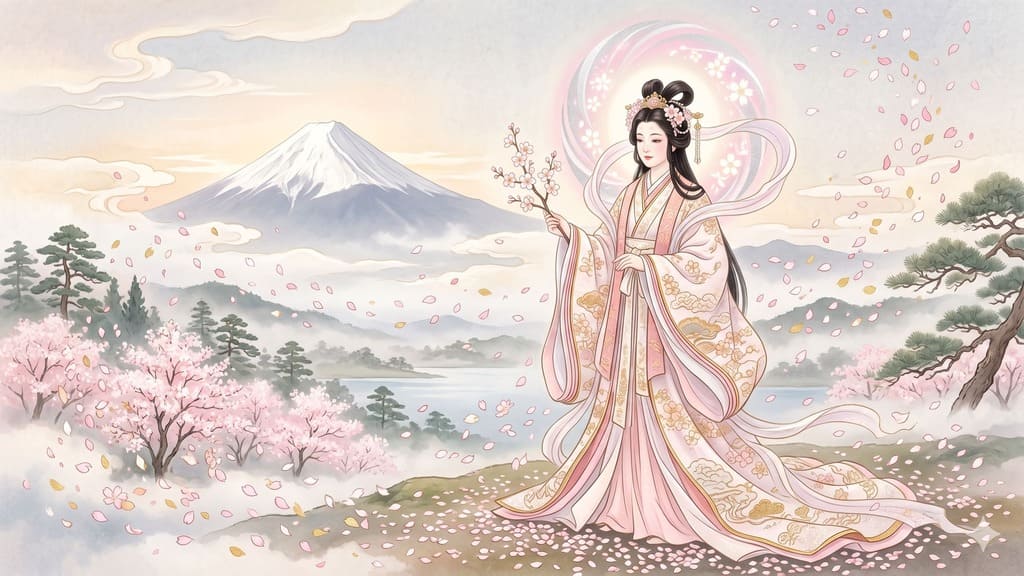木花咲耶姫（コノハナノサクヤヒメ）のイメージイラスト